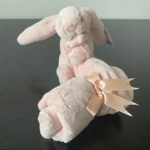 Baby blanket with little bunny attached